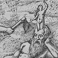 Kopfgeburt: Zeus gebiert Athene nach der Spaltung seines Schdels. Sezzession